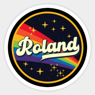 Roland // Rainbow In Space Vintage Style Sticker